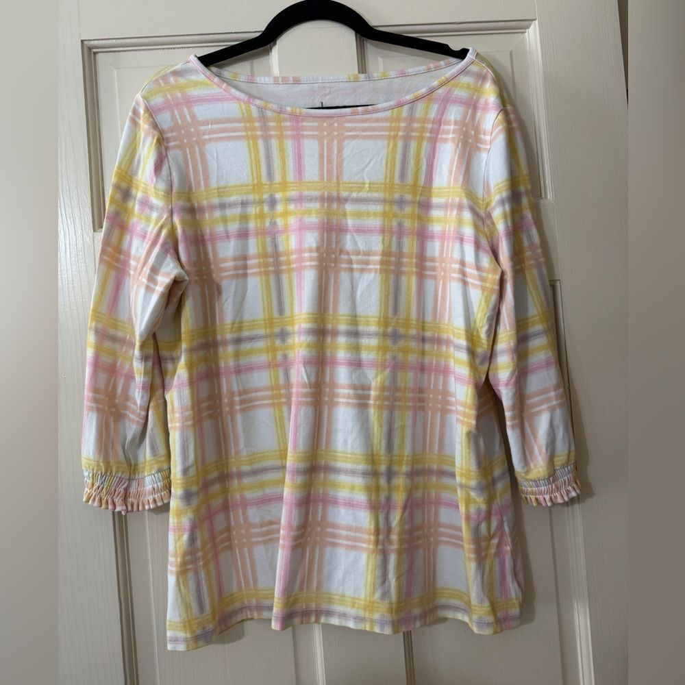 Women’s Denim & Co Plaid Tunic L